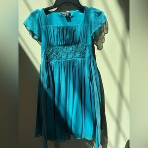 Teal Short Sleeve Dress